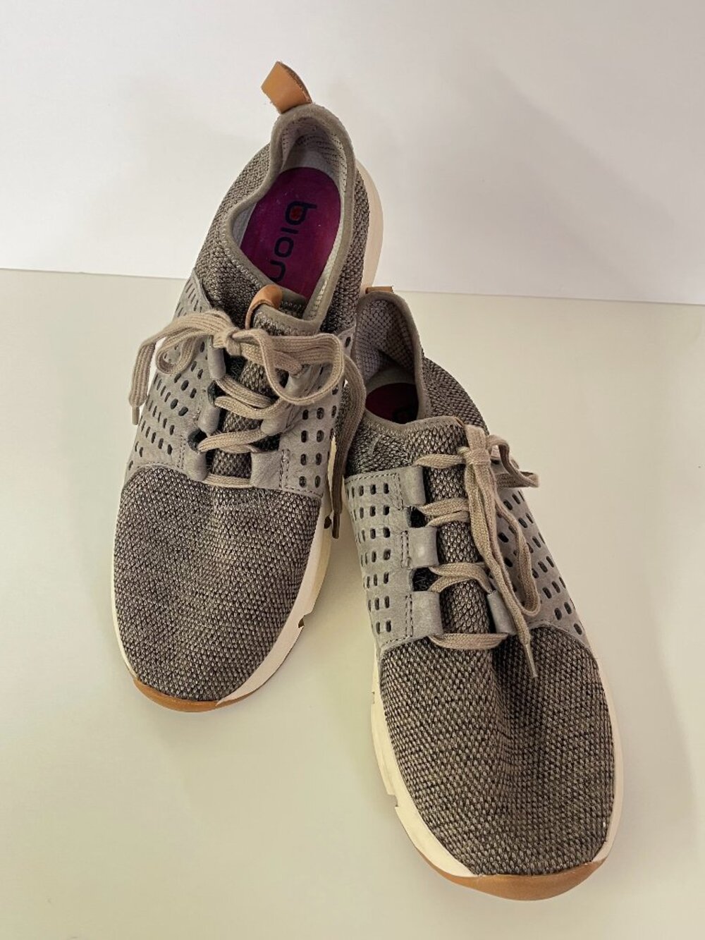 Bionica Sneakers Orsola Steel Grey Knit Mesh Ergonomic Leather Accents W8.5
